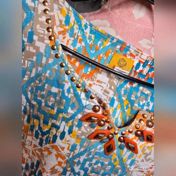 Ruby Rd. Multicolor Geometric Blouse - Picture 4 of 6